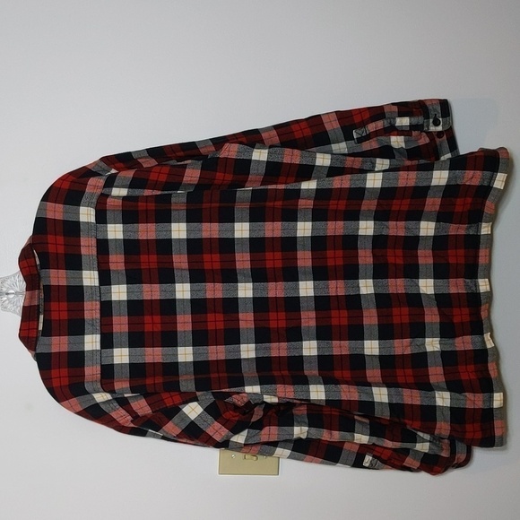 L.L. Bean Lined Button Down Plaid Flannel Shirt Shacket - Picture 3 of 3